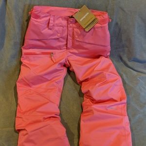 NEW GIRLS PINK PATAGONIA SNOWBELLE PANTS XL 14